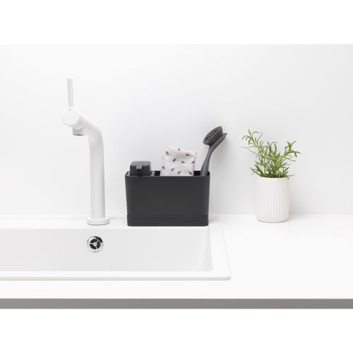 Brabantia SinkSide Aanrecht Organiser Set, Aanrechtbakje en Zeepdispenser - Dark Grey