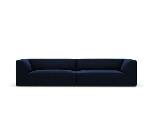 Micadoni Bank Ruby 4-zits, flueel, koningsblauw - 93x302x69cm
