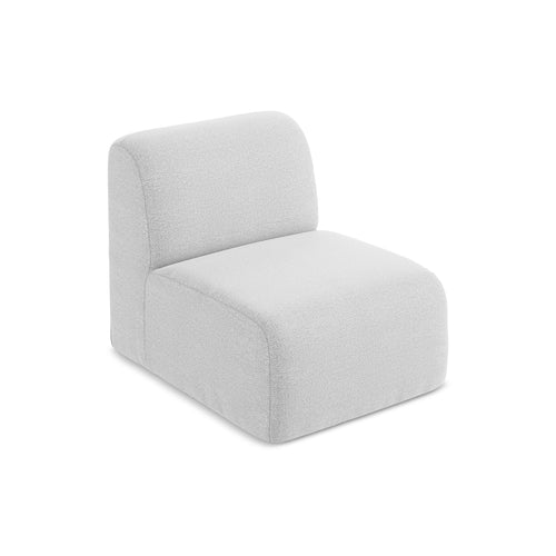 LaMiaSofa Bankmodule midden Cervo - bouclé - zilver - 70x94x75