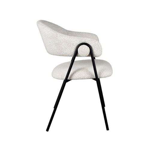 LABEL51 Eetkamerstoel Lowen - Ecru Bouclé - Zithoogte 49cm - Set van 2 - vtwonen shop