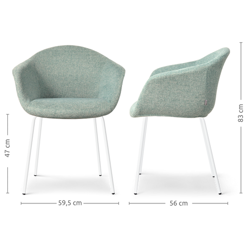 Nolon Nora-Otis Eetkamerstoelen Set van 2 - Zacht Groen - Witte Poten - vtwonen shop