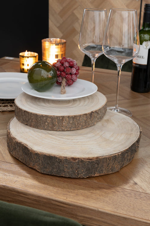 J-Line decoratief schors - schijf - hout - naturel - small