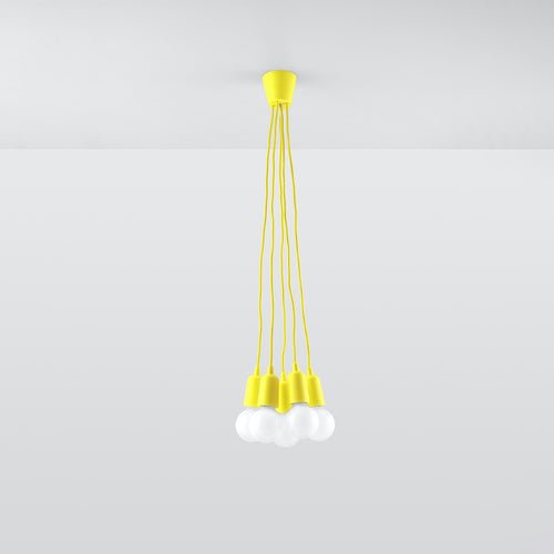 Sollux Lighting Hanglamp DIEGO 5 geel - 25x25x90cm