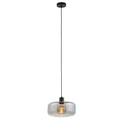 Ligtho | Art deco hanglamp zwart met smoke glas | Velo - vtwonen shop