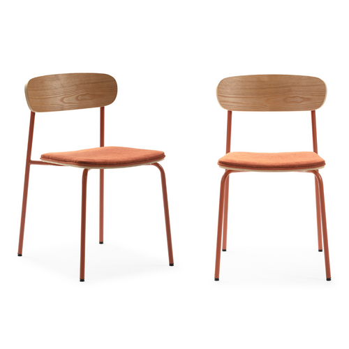 Calicosy - ADRIANA Set van 2 stoelen in stof - Grijs - 51x46x47 cm