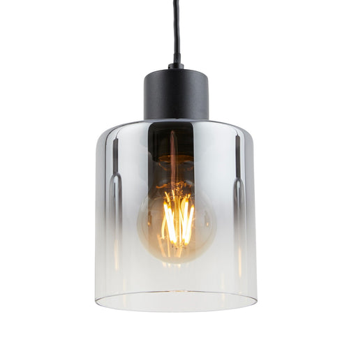Lighto | Design hanglamp zwart met smoke glas 3-lichts | Nala