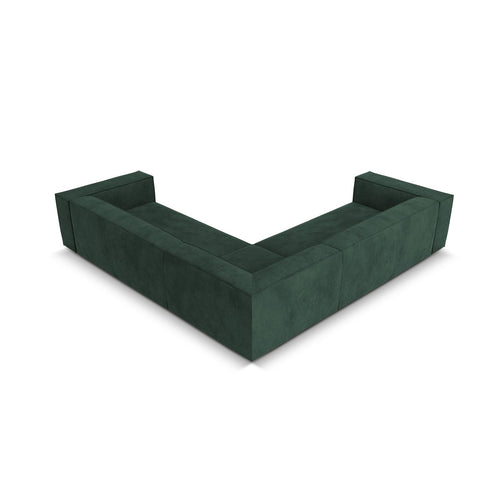 Cosmopolitan Design - Symmetrische hoekbank Turin 5-zits, structurele stof groente - 280x280x68cm