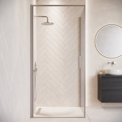 Badplaats Douchecabine Alava 100 x 100 x 190 cm – Chroom – Douchewand met Draaideur