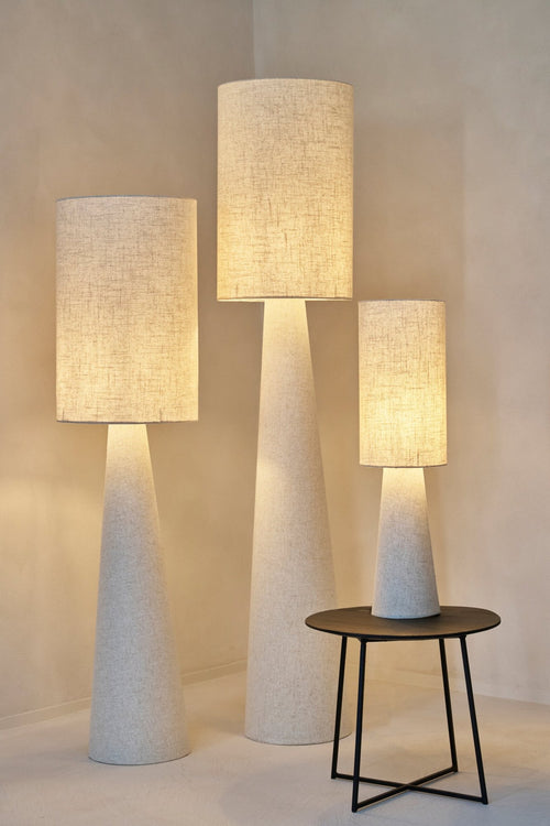 J-Line lamp op voet - textiel - beige - medium