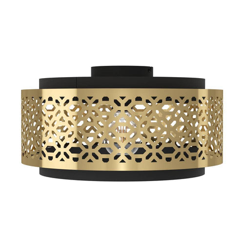 EGLO plafondlamp Sandbach - e27 - ø 42 cm - zwart/goud - staal