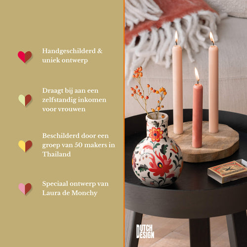 Return to Sender Vaas 15 cm Bed of flowers handgeschilderd ronde vorm