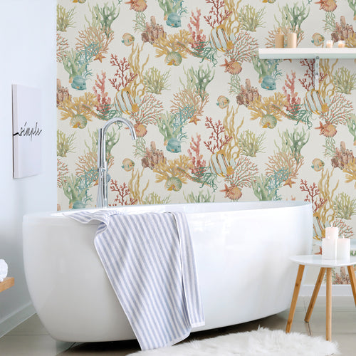 Sanders & Sanders behang onderwaterwereld grijs en meerkleurig - 53 cm x 10 m - 640222 - vtwonen shop