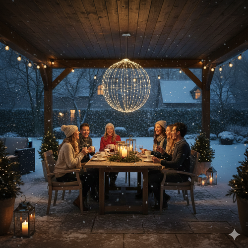 Luca Lighting Lichtbol Kerstverlichting Ø50 cm - Kerstlampjes met Klassiek Witte LED Lampjes - Zilver