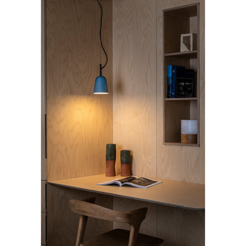 Faro STUDIO 11cm Dome Hangende Plafondlamp Mat Zwart, Blauw