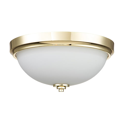 Elstead Feiss Malibu Bowl Semi Flush Plafondlamp Gepolijst Messing, IP44