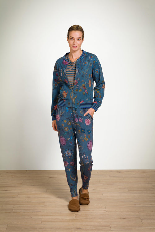 Pip Studio - Nicos Vest met Rits Dames - Coco Flower - Blauw - XXL
