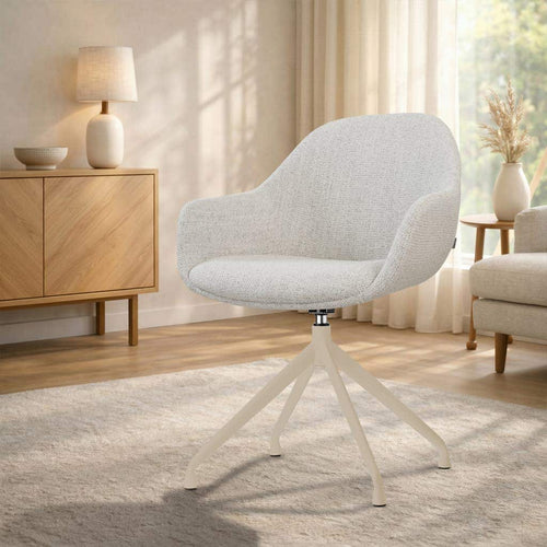 Nolon Nola-Mae draaibare eetkamerstoel beige gemêleerd beige onderstel