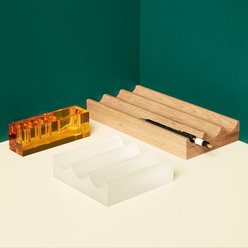 Hübsch bureau-organizer Wave - eikenhout - 22x11xh3cm