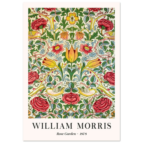 Artfulprints Poster met Lijst William Morris - Rose garden 1878   - 30x40 cm - Groen