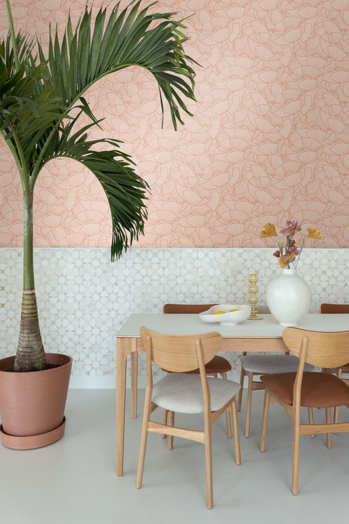 ESTAhome behang klaprozen terracotta roze - 53 cm x 10.05 m - 139706