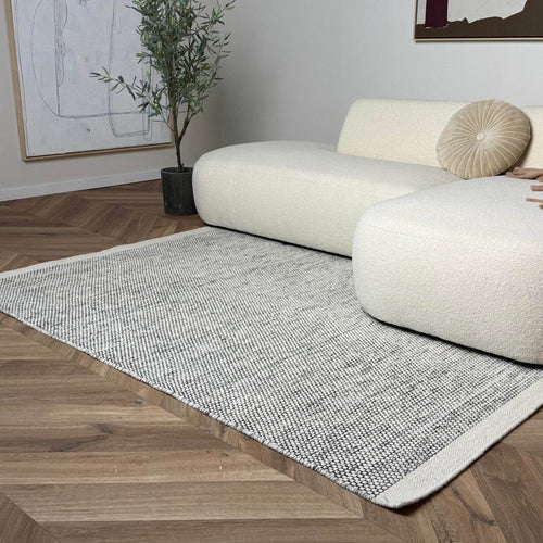 Interieur05 wollen vloerkleed Taff - wit/zwart - 230 x 160 cm