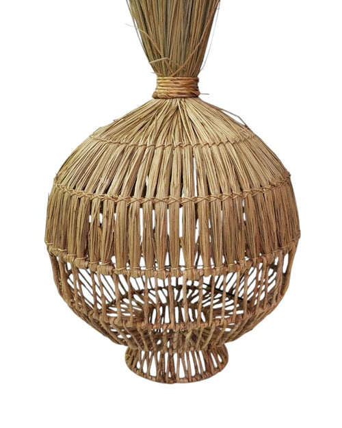 Furnilux Hanglamp van mendonggras  – Handgemaakt, Duurzaam & Sfeervol - Buik 36cm - Bodem - 15cm- Hoogte 75cm - vtwonen shop
