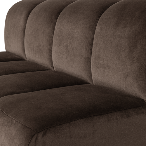 WOOOD eetbank 164 cm met rugleuning Mojo - Velvet - Bruin - 83x164x73