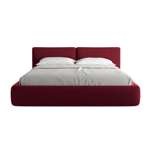 LaMiaSofa Bed met opbergruimte Milano - velours - bourgondië - 200x228x82