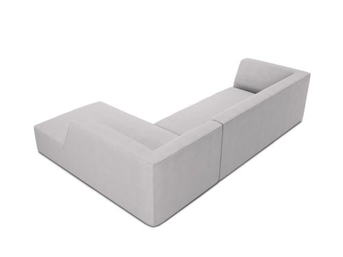 Micadoni rechter hoekbank Ruby 4-zits, structurele stof, lichtgrijs - 180x273x69cm