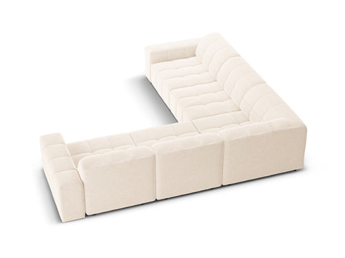 Cosmopolitan Design Symmetrische hoekbank CHICAGO 4-zits, chenille lichtbeige - 285x285x78cm