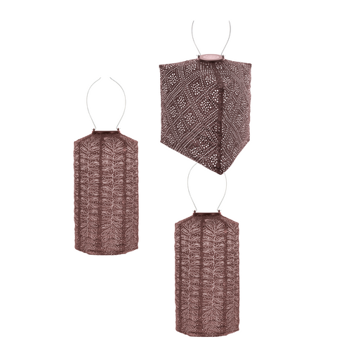 Lumiz solar lampion - plum set - 3 stuks