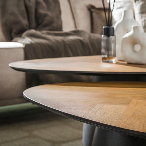 Giga Meubel Salontafel Infinite - Naturel Hout - Set van 2 - 90x75x40cm - vtwonen shop