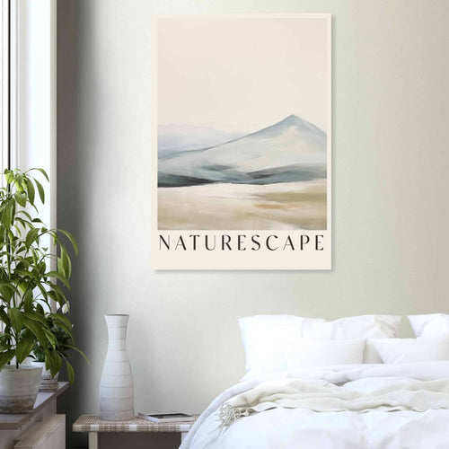 Artfulprints Poster met Lijst Abstract - Naturescape   - A4 21x29.7 cm - Taupe