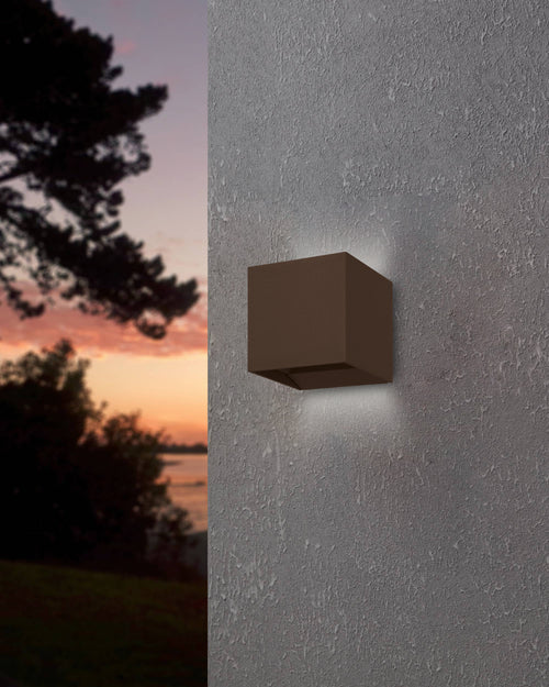 EGLO wandlamp Calpino 3 - led - 10 cm - roestbruin