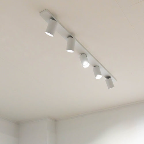 Atmooz plafondlamp Nuo 5 - wit-zwart vanbinnen - 120 x 7 x H 10 cm - GU10