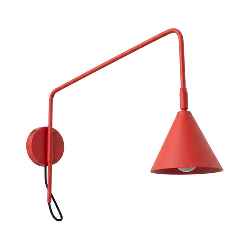 Sollux Lighting Wandlamp NOX 1 rood met schakelaar - 14x61x30cm