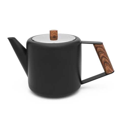Bredemeijer - Dubbelwandige theepot Duet Design Boston - 1,1 liter - RVS - Mat zwart