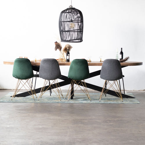 Giga Meubel Eettafel Barn - Naturel Mangohout Metaal - 300x100x78cm - vtwonen shop