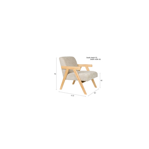 Housecraft Living Panadero Fauteuil met armleuning Hout Naturel/ Beige - vtwonen shop