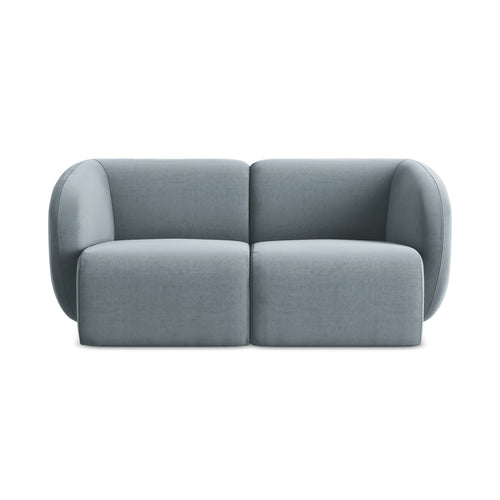 LaMiaSofa Tweezits modulaire bank Cervo - velours - lichtblauw - 174x94x75