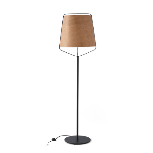 Faro Stood - 1 Light Vloerlamp Zwart, Hout, E27