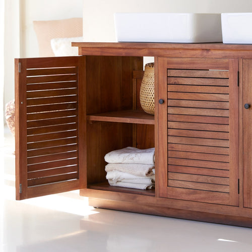 Tikamoon Opbergmeubel in massief acaciahout 130 cm - Naturel