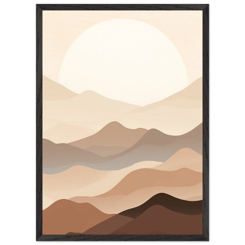 Artfulprints Poster met Lijst Japandi landscape   - 50x70 cm - Meerkleurig