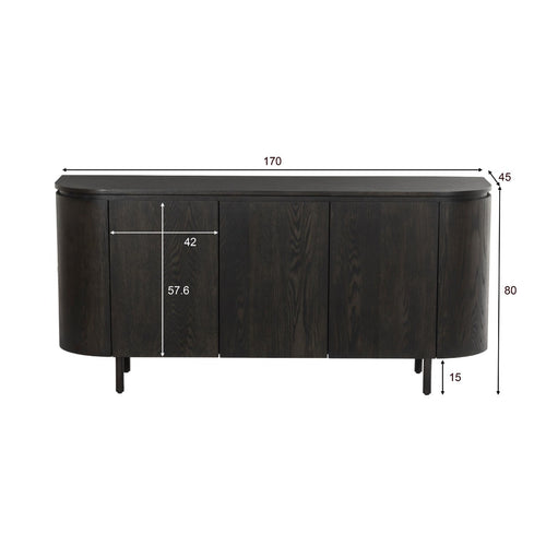 Livingfurn dressoir Tobago Espresso - 170cm - bruin