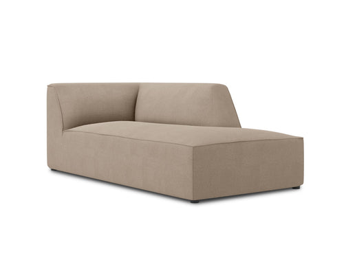 Micadoni rechter chaise longue Ruby structurele stof, donkerbeige - 180x93x69cm