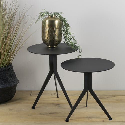 Spinder Design bijzettafel Mira Low - Zwart - Ø 40 - vtwonen shop