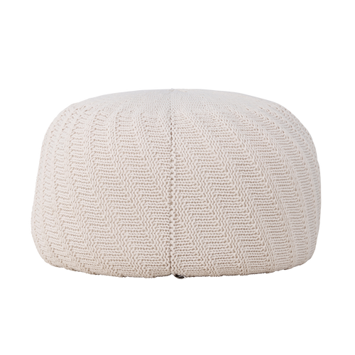 Nest living Dina Ronde Gebreide Poef Ø 60 cm - Crême