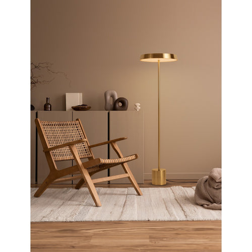 Nova Luce VETRO Geïntegreerde LED-vloerlamp, satijngoud, 33W, 2666lm, 3000K, aan/uit-schakelaar.