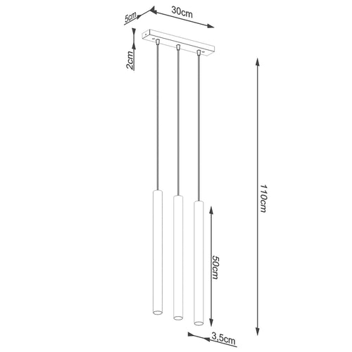 Sollux Lighting Hanglamp PASTELO 3L hout - 30x5x110cm