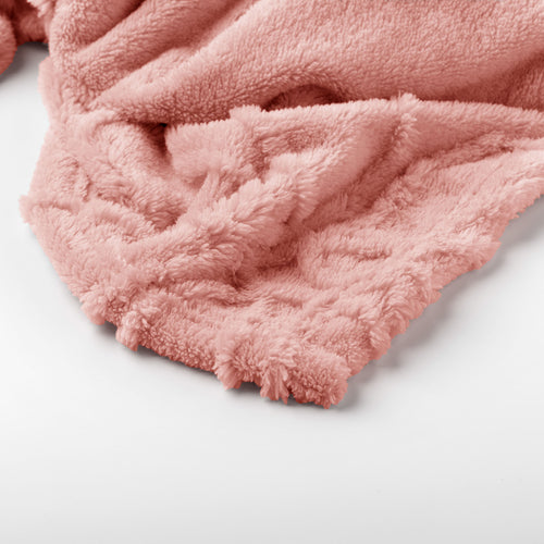 BLENDA - plaid 150x200 cm - bloemenreliëf - Rose Tan - roze